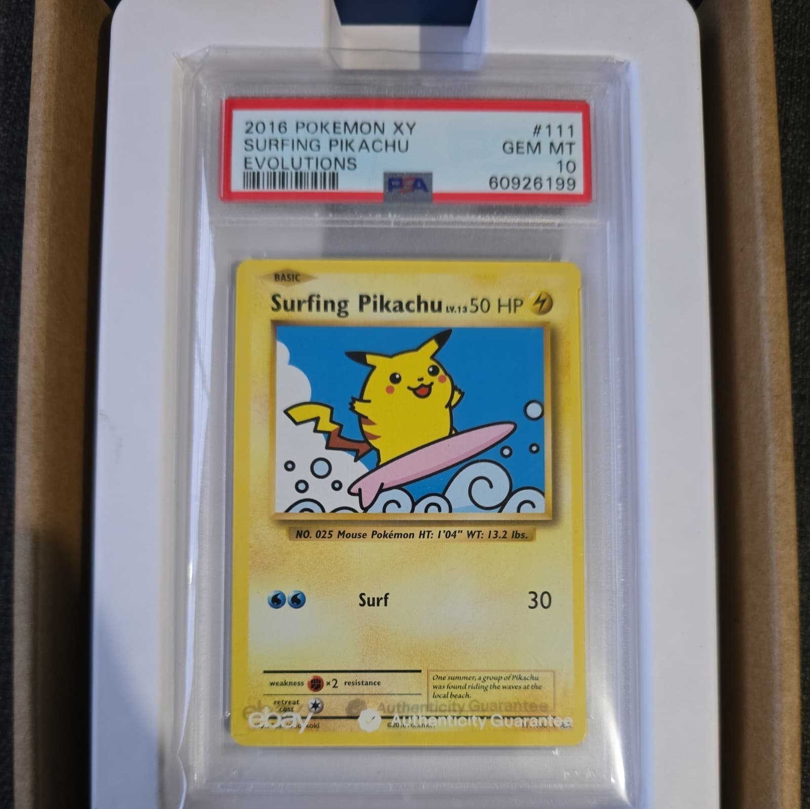 PSA 10 Surfing Pikachu 111/108 Evolutions ❤️🔥