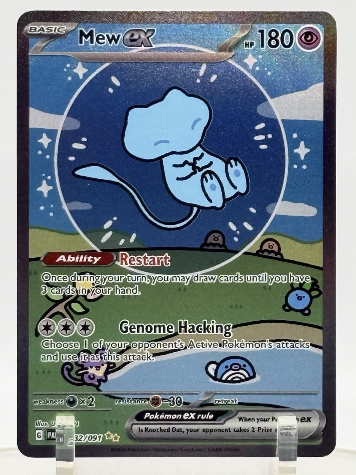 Mew EX 232/091 Bubble Mew Holo Card Sv: Paldean Fates SIR NM/M Pack Fresh Pull