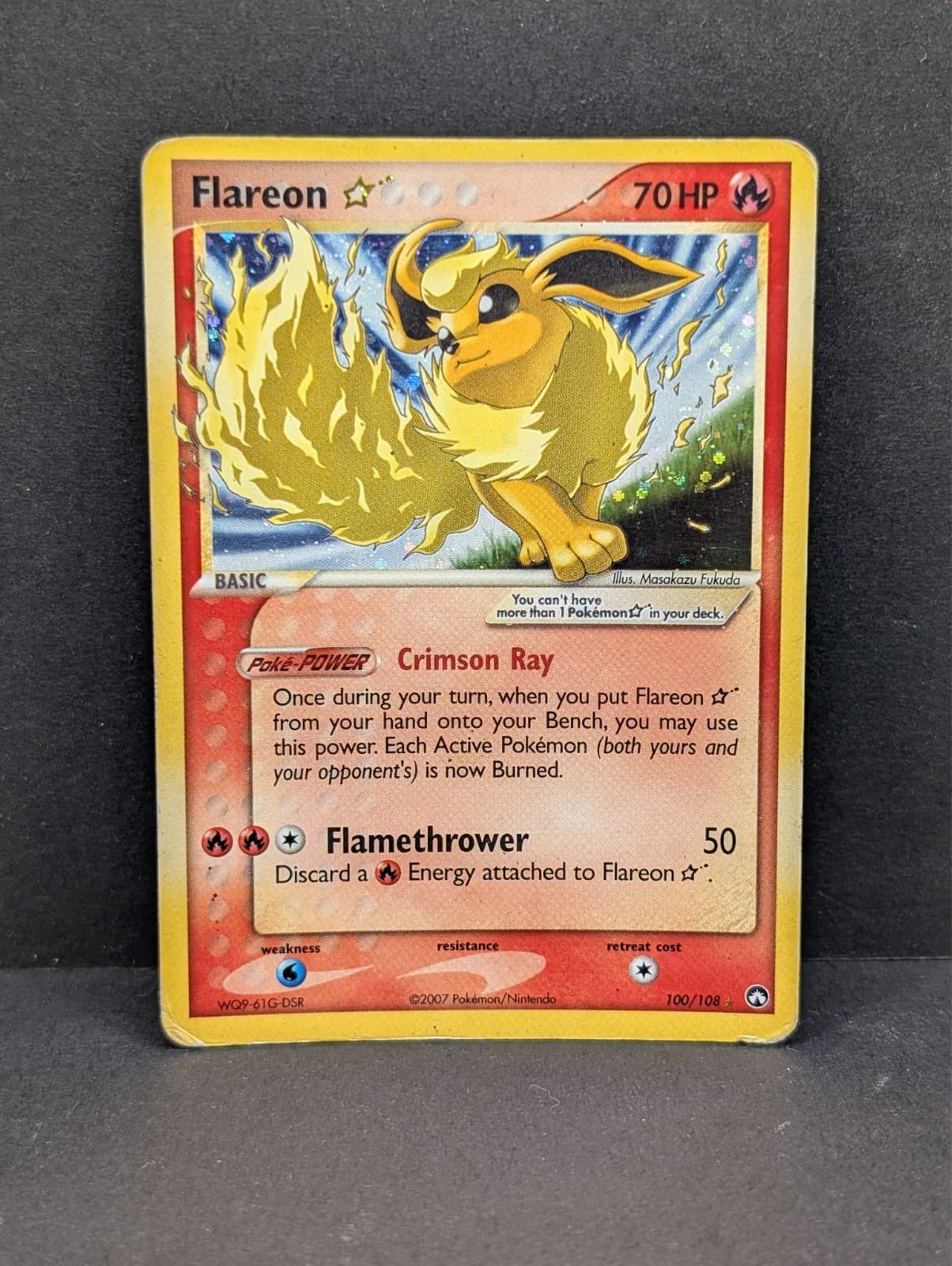 Flareon Gold Star shiny 100/108 EX Power Keepers Holo Secret Rare Pokemon TCG MP