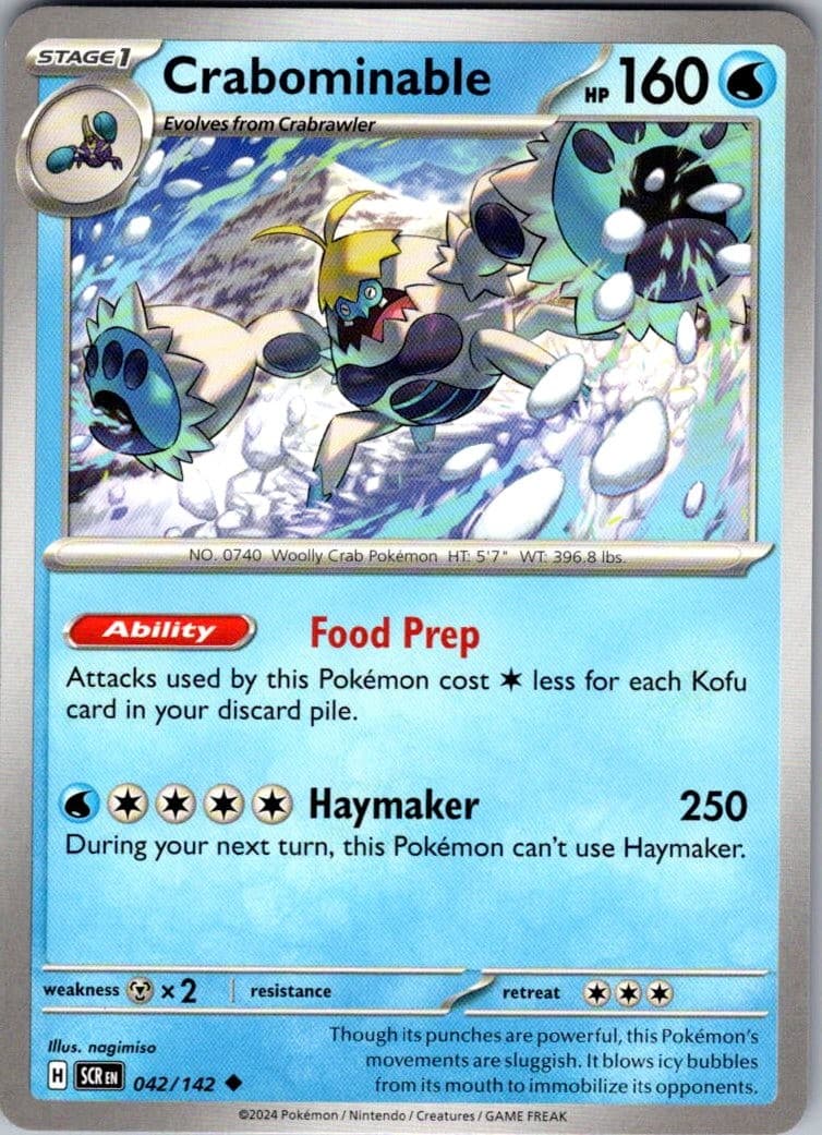 Crabominable Stellar Crown 42/142 Uncommon Pokemon Near Mint