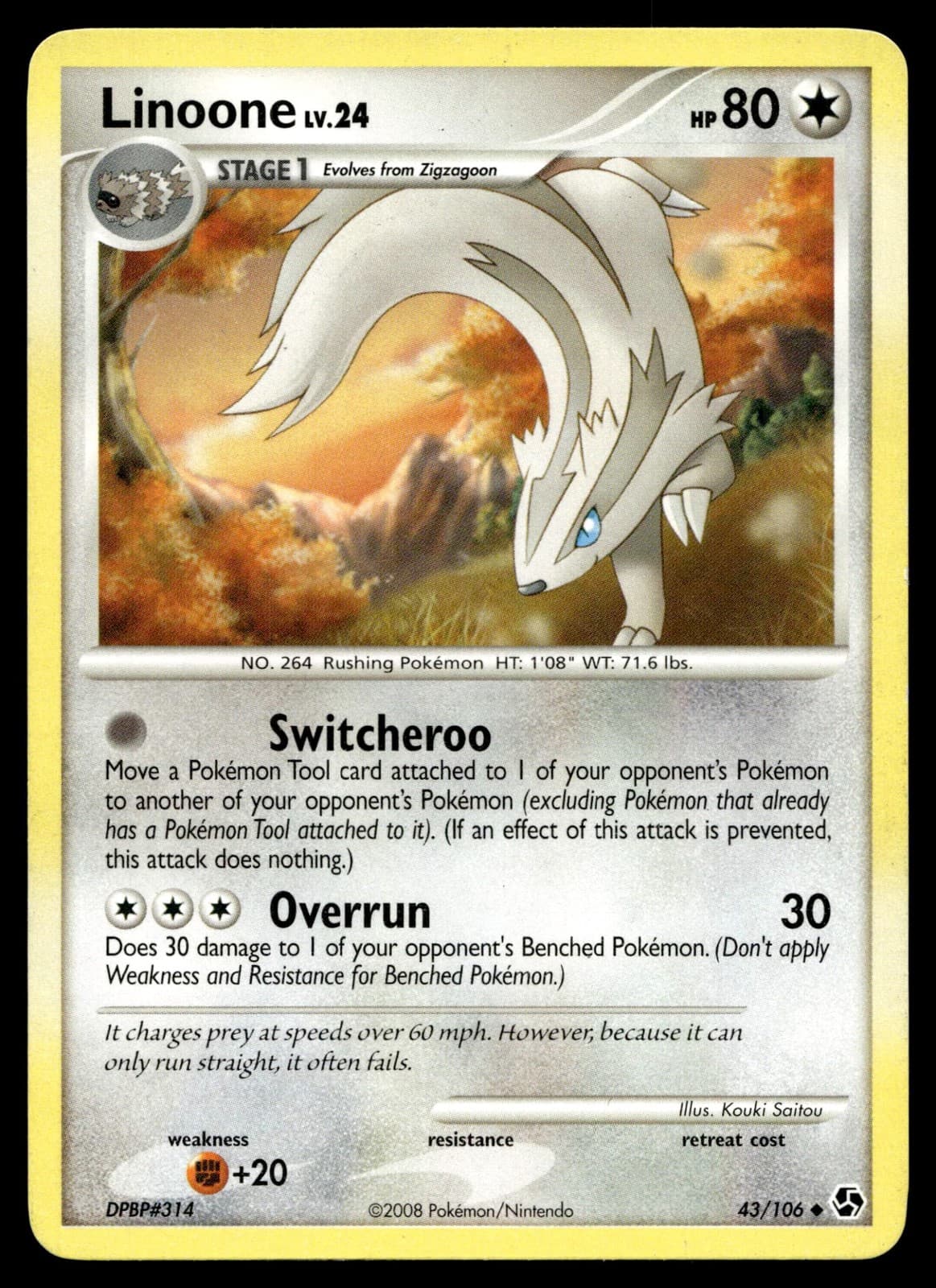 Linoone 43/106 - Pokemon Great Encounters - NM