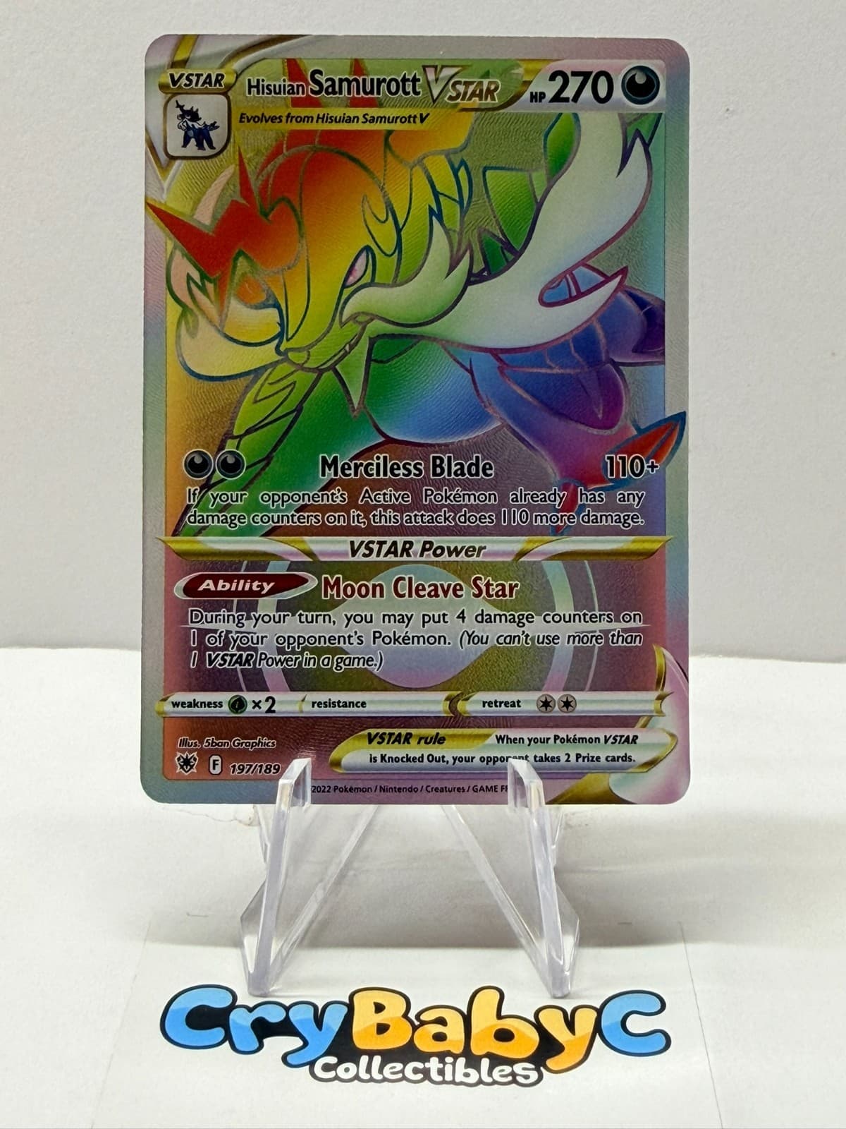 Pokemon Hisuian Samurott VSTAR 197/189 Astral Radiance SWSH SECRET RARE