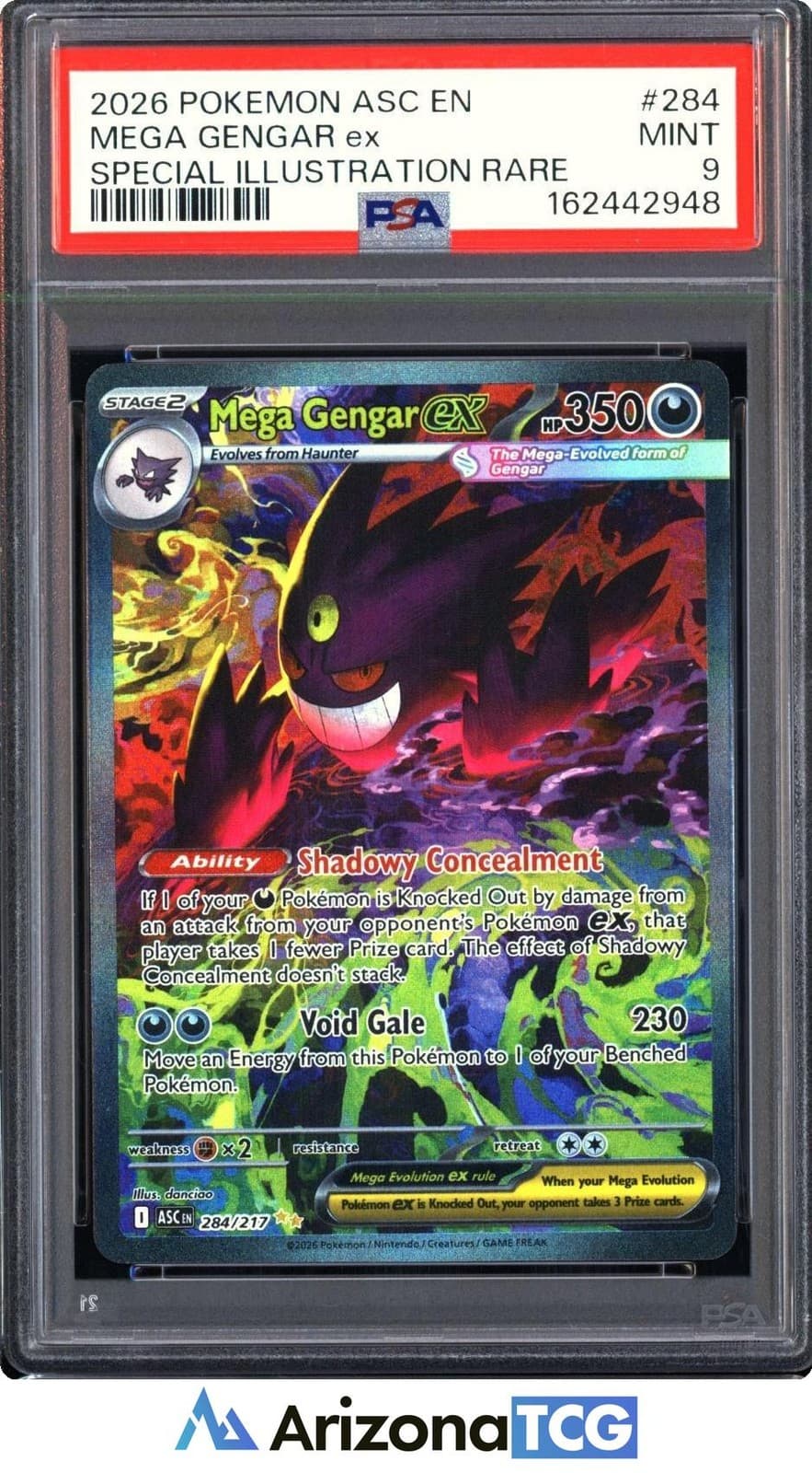 Pokemon 2026 Mega Gengar ex 284/217 SIR Ascended Heroes PSA 9