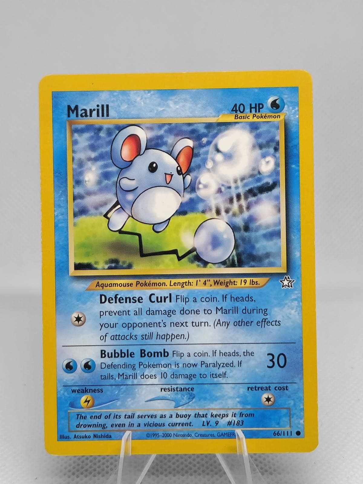 Marill 66/111 Common Neo Genesis Pokemon Unlimited Moderately Played
