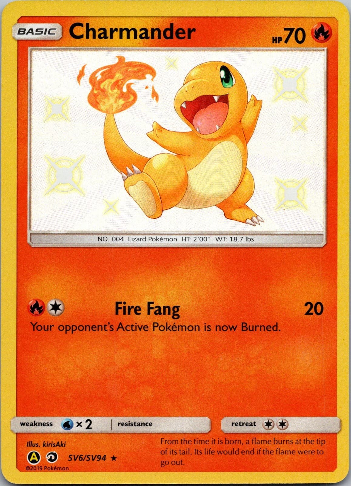 Charmander SV6/SV94 Hidden Fates: Shiny Vault Holofoil NM