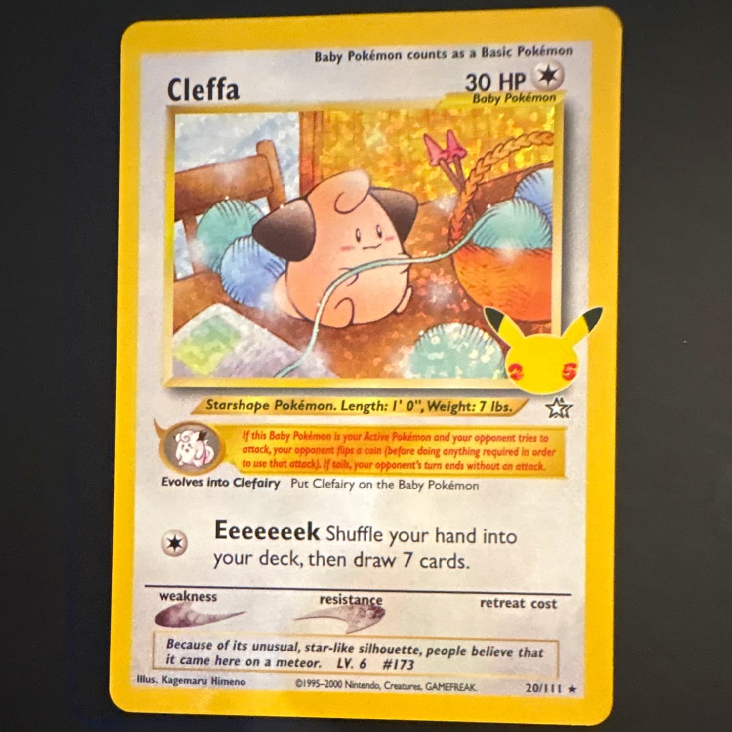 Pokemon TCG Cleffa 20/111 Neo Genesis Unlimited Regular English 2000 Rare 30HP