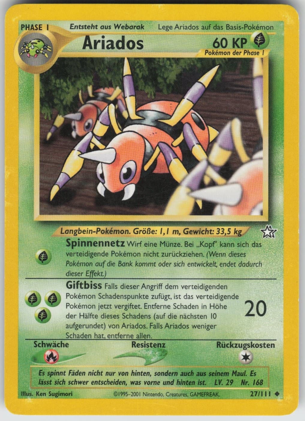 Ariados - Neo Genesis - 27/111 - Pokemon Karte - Deutsch