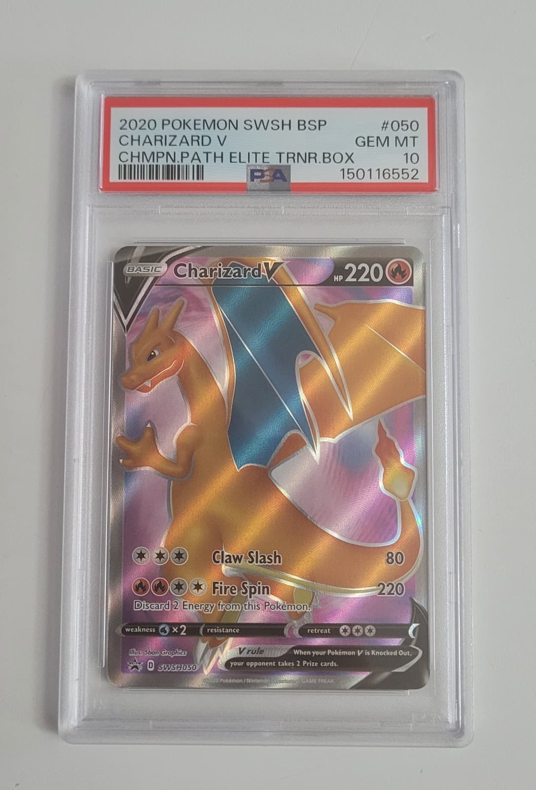 2020 Pokémon Champion's Path Charizard v Elite Trainer Box SWSH050 PSA 10
