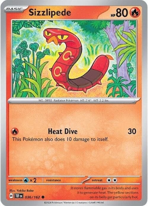 Sizzlipede - Normal Pokemon Scarlet & Violet Temporal Forces (036/162)