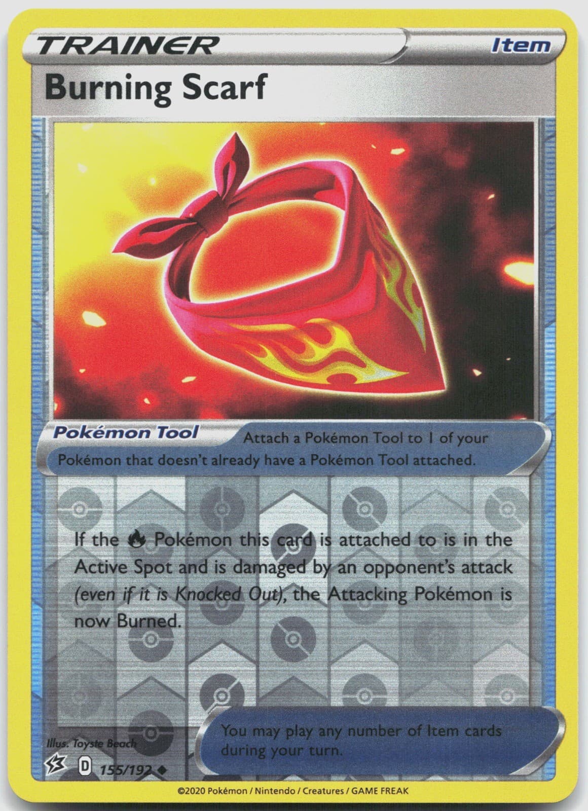 Burning Scarf 155/192 SWSH02: Rebel Clash POKEMON TCG Uncommon