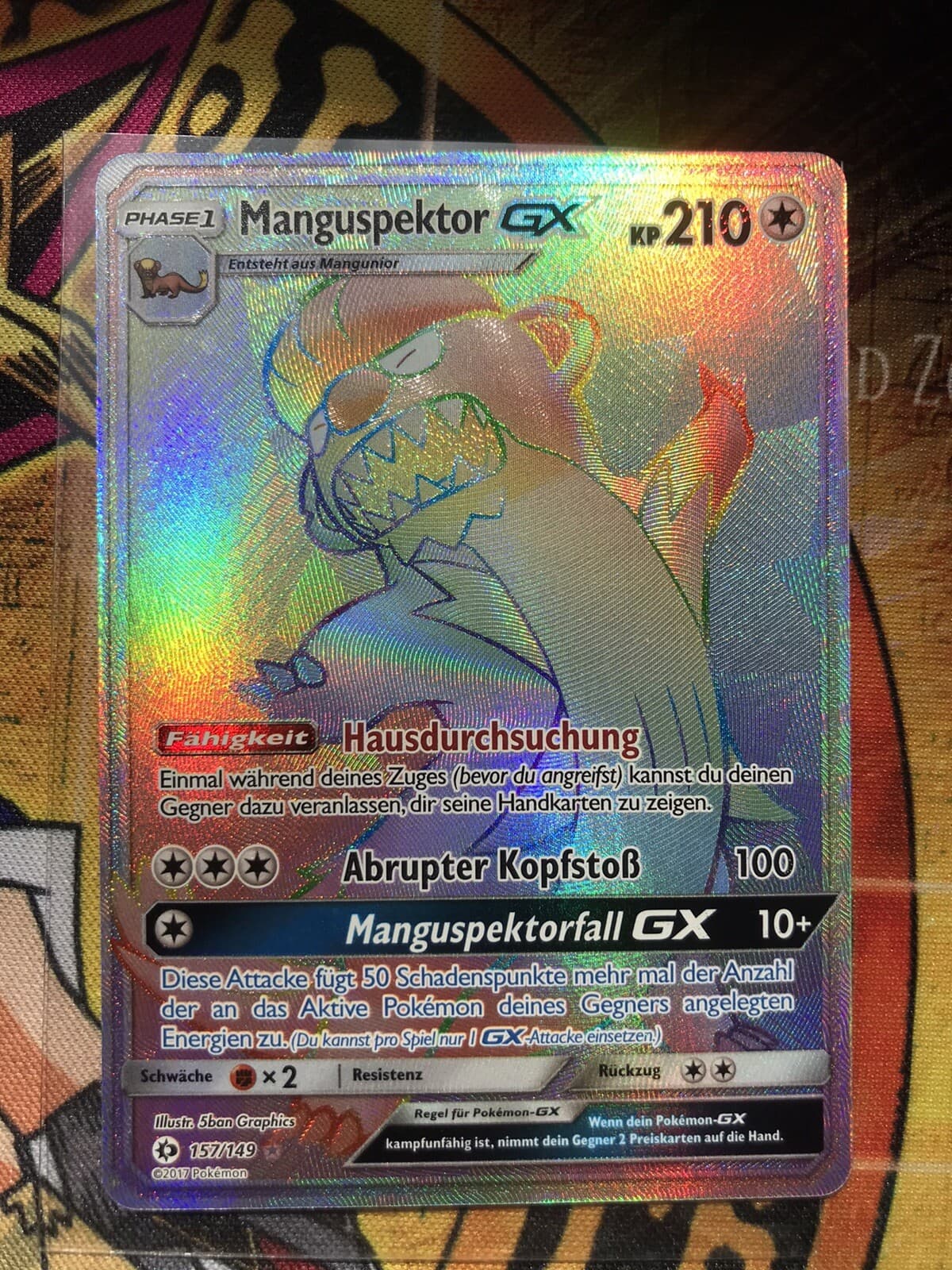 POKEMON - Sonne & Mond - Manguspektor GX - 157/149 - deutsch Zustand: Ex
