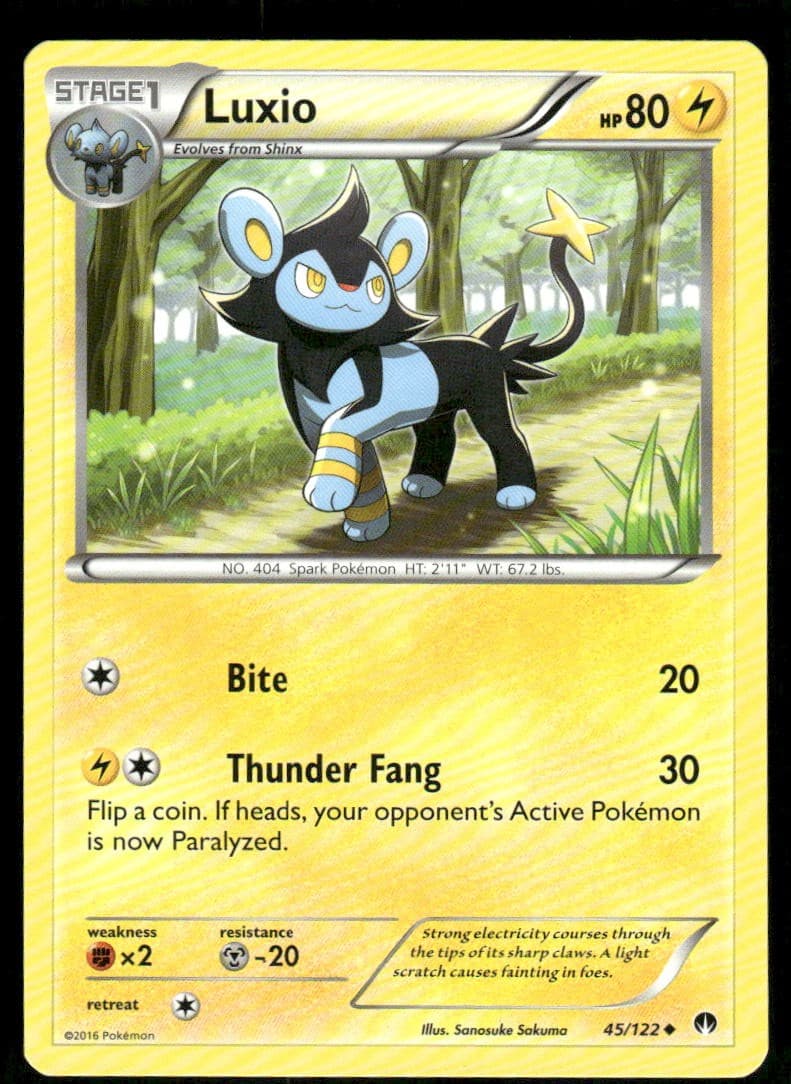 Luxio XY - BREAKpoint [45/122] Uncommon NM Pokemon