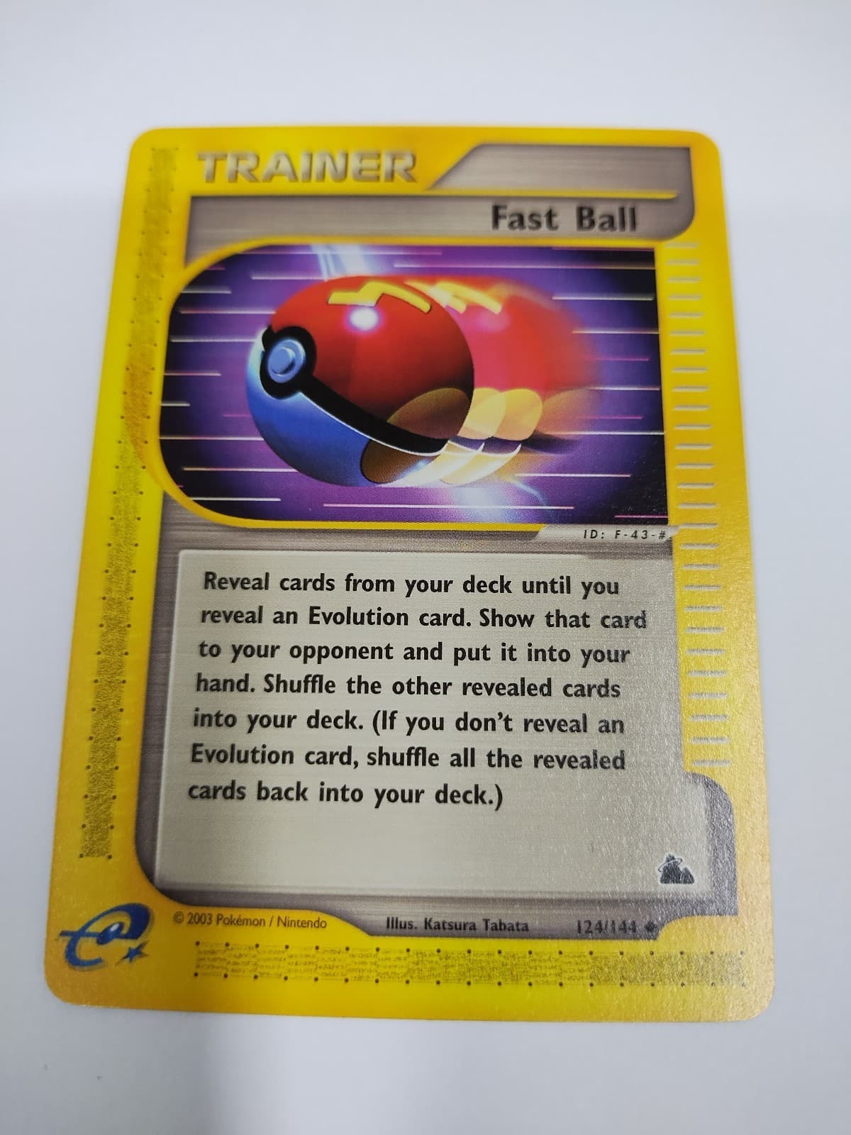 MINT Fast Ball 124/144 Skyridge 2003 Pokemon Trainer Card Uncommon 