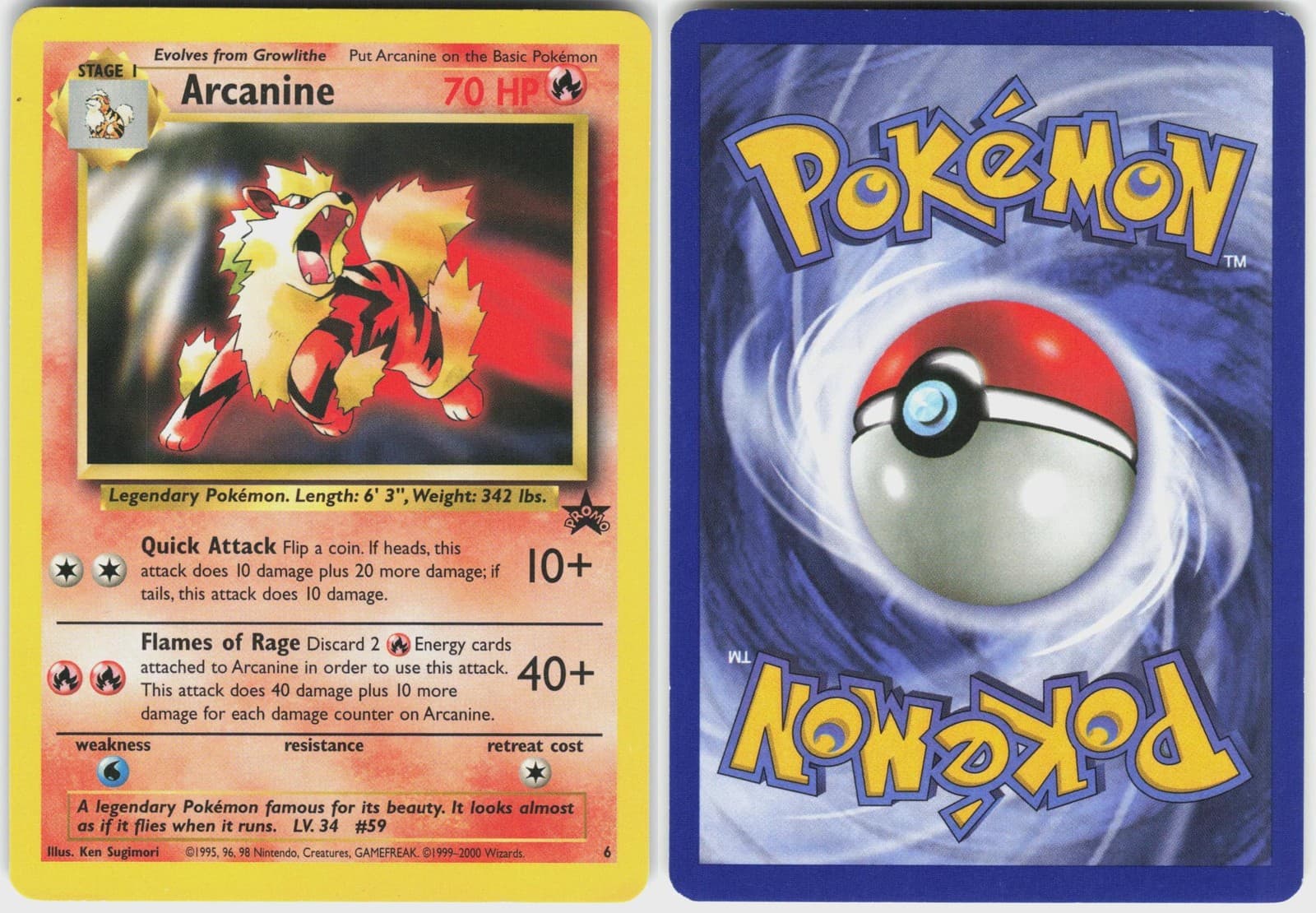 Arcanine 6 P Wizards Black Star Promos Pokemon LP