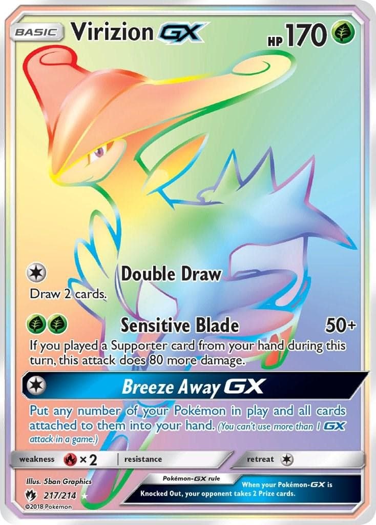 Virizion GX 217 - Holo Pokemon Lost Thunder