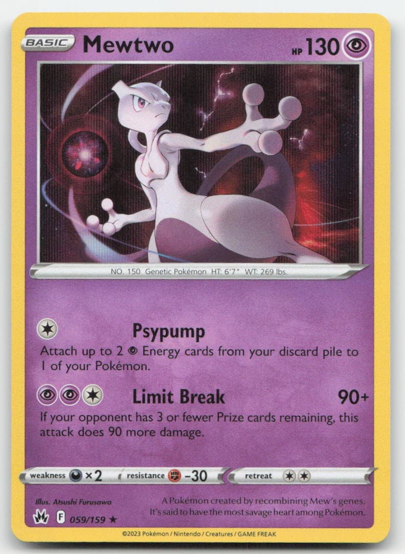 Mewtwo 059/159 SWSH: Crown Zenith Holofoil Pokemon TCG NM