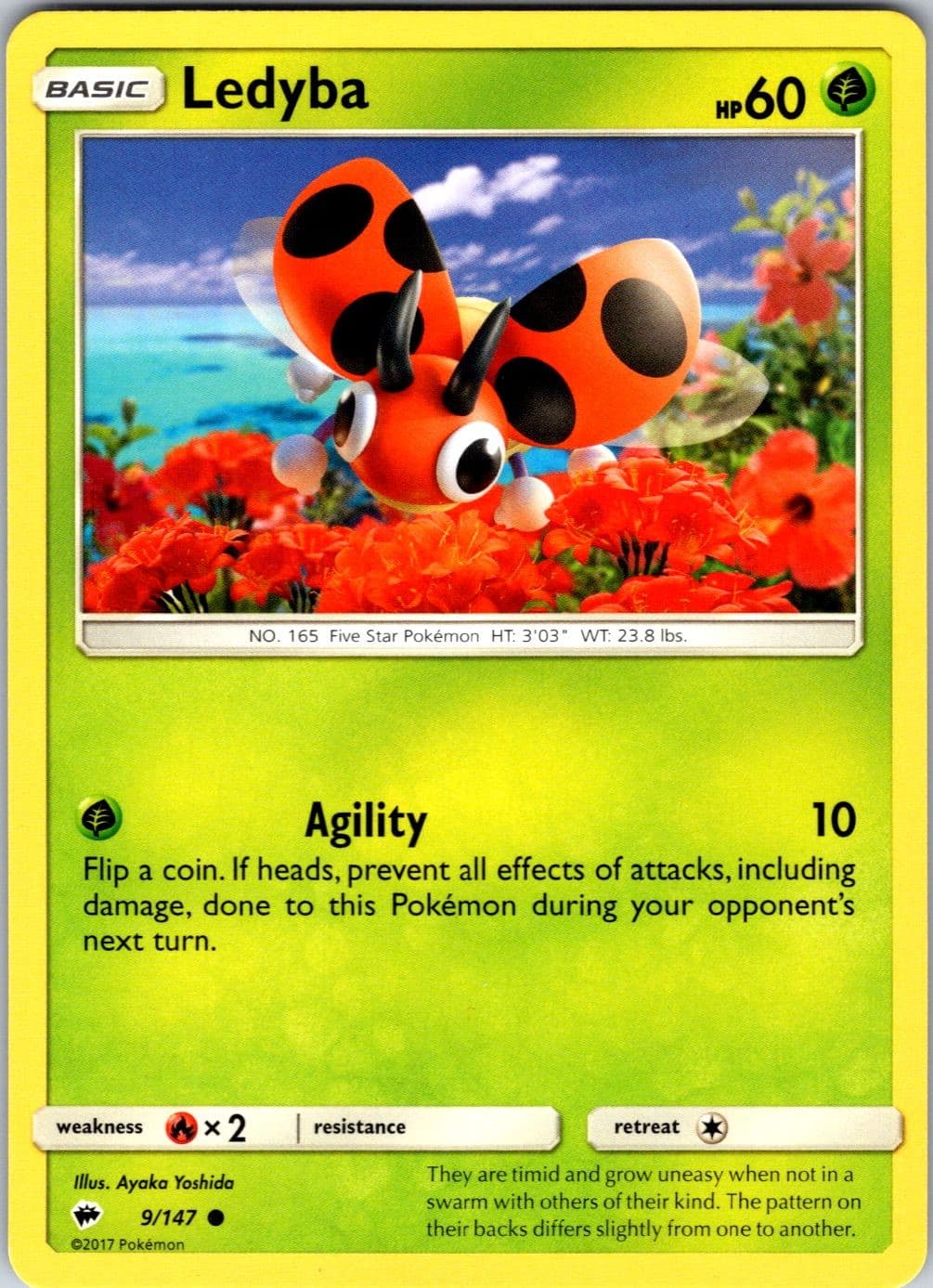 LEDYBA 9/147 COMMON BURNING SHADOWS POKEMON NEAR MINT