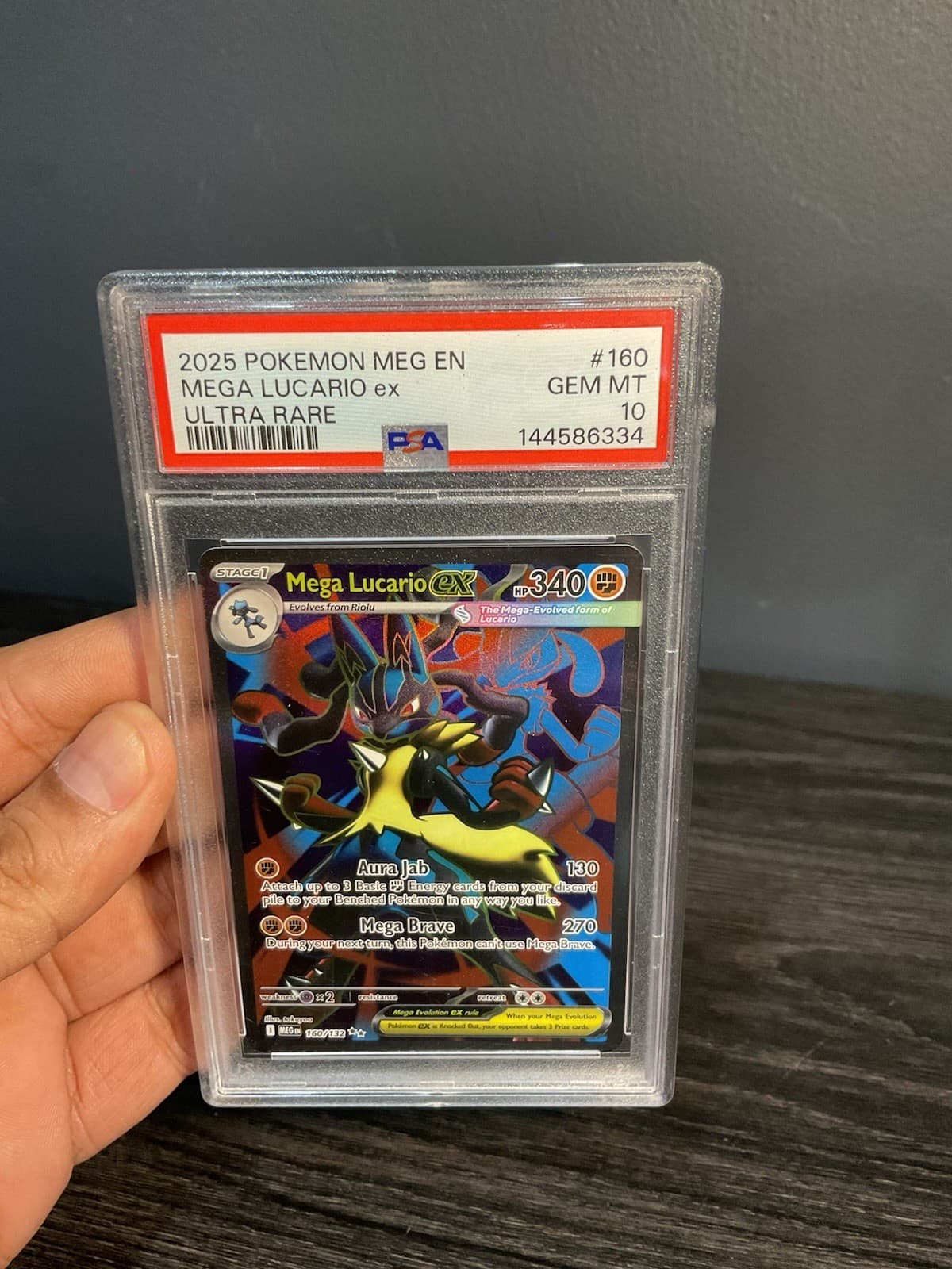 Pokémon Mega Lucario Ex 160/132 Mega Evolution Ultra Rare PSA 10