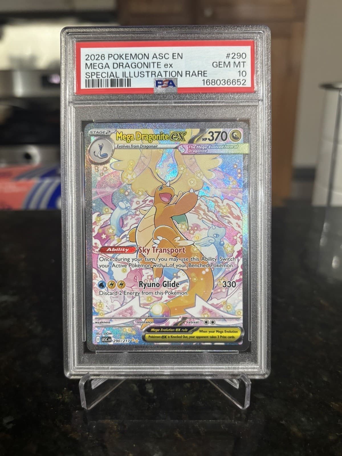 NEW CERT Mega Dragonite ex 290/217 PSA 10 GEM MT Ascended Heroes SIR Pokemon