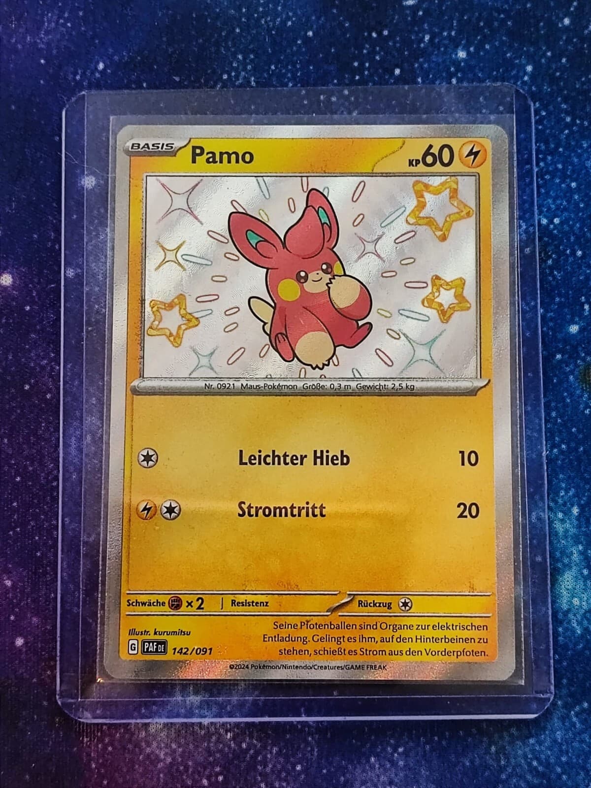 Pokemon Karte Pamo 142/091 Shiny Paldeas Schicksale deutsch NM