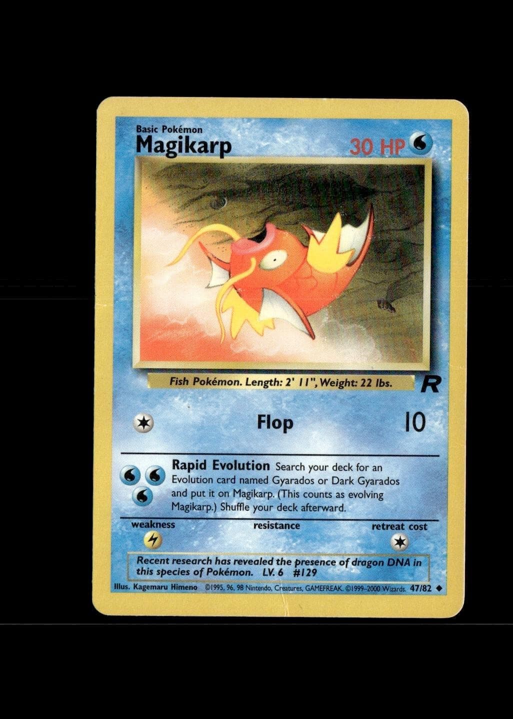 Magikarp 47/82 Uncommon Team Rocket Pokemon Unlimited Heavily Played