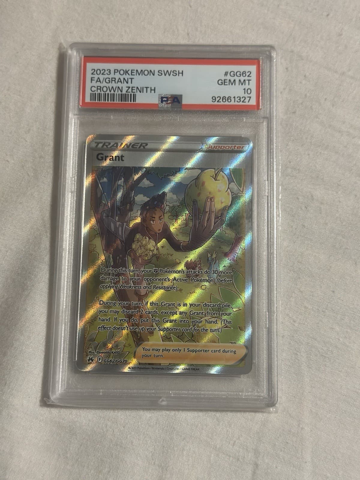 Pokemon 2023 Crown Zenith Galarian Gallery Grant GG62/GG70 Full Art Holo PSA 10