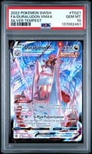 2022 POKEMON SWORD & SHIELD SILVER TEMPEST #TG21 FULL ART/DURALUDON VMAX PSA 10