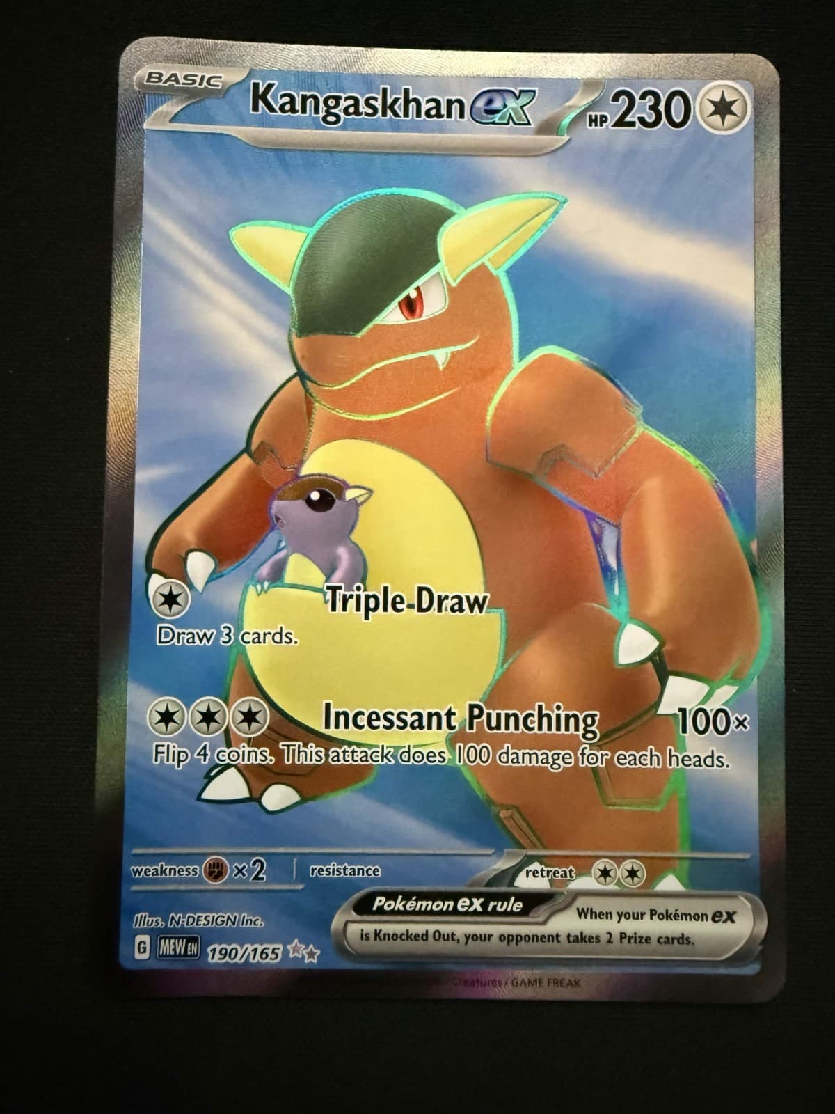Kangaskhan ex 190/165 Pokemon 151 Ultra Rare Full Art Scarlet Violet Holo NM