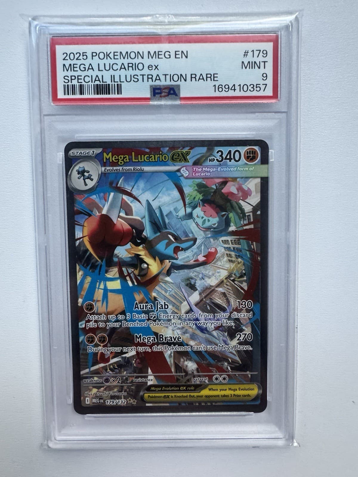The Pokémon Company Pokémon TCG Mega Lucario ex 179/132 SIR Holo Eng PSA 9🔥