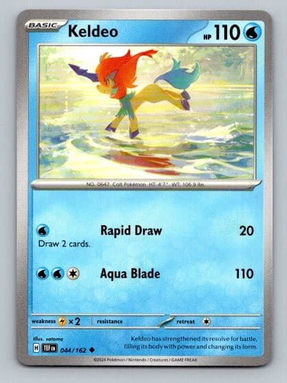 2024 Pokemon Card SV05: Temporal Forces Keldeo 44/162