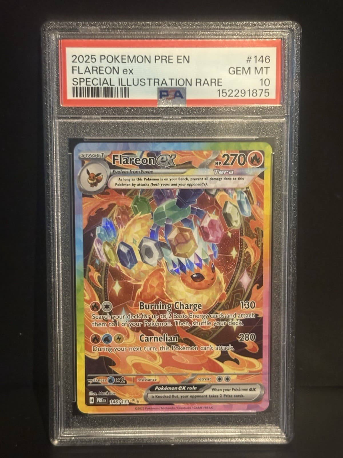 Flareon ex 146/131 Sv: Prismatic Evolutions SIR Holo English 2025 PSA 10