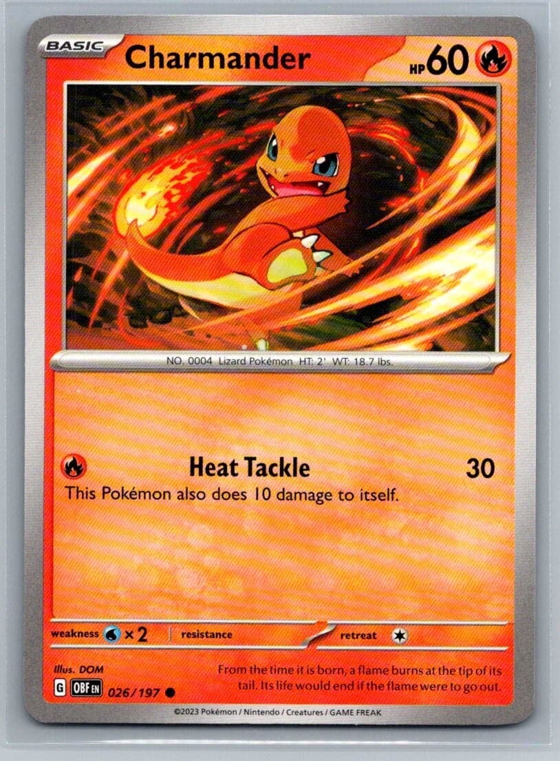 Charmander 26/197 Obsidian Flames Common Pokémon TCG 2023