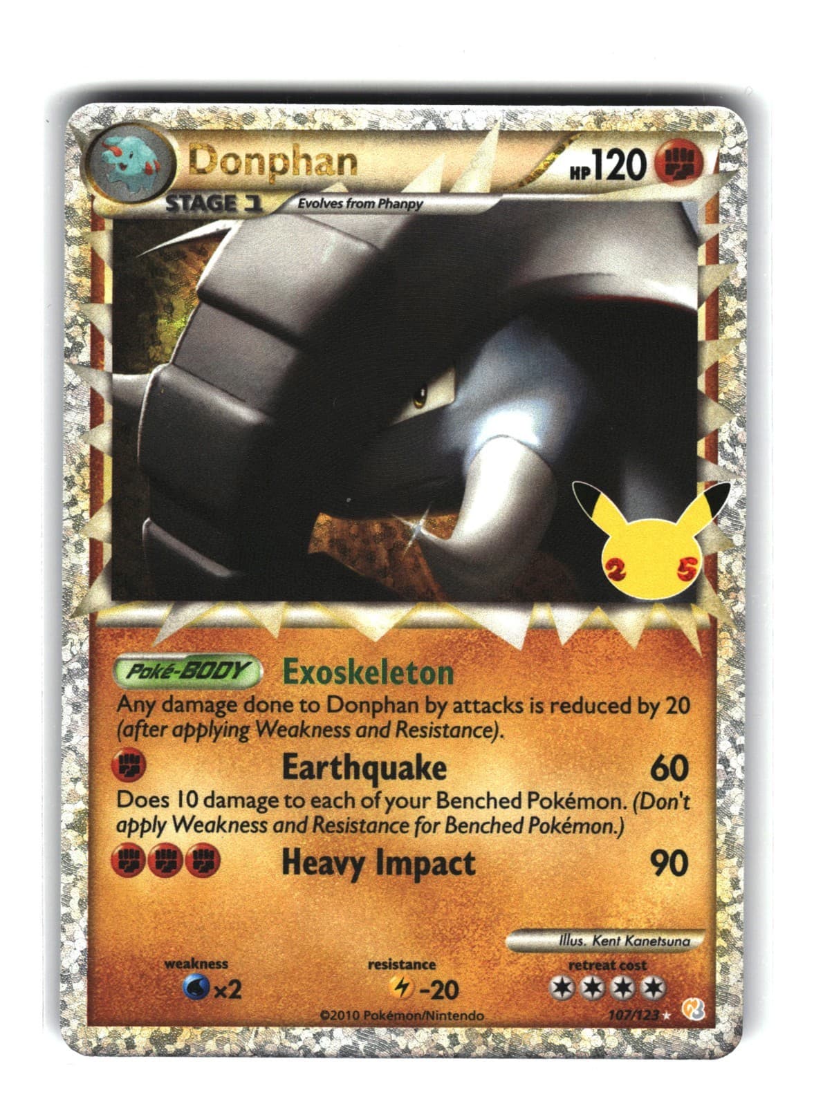 Donphan 107/123 Rare HeartGold SoulSilver Pokémon Card