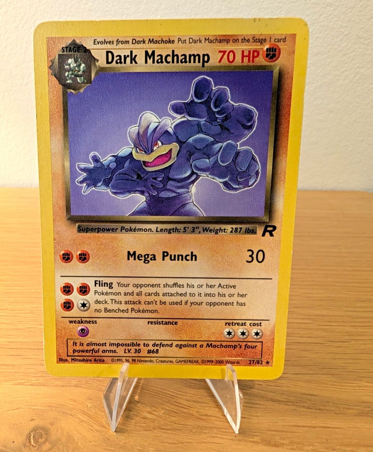 Pokemon TCG Dark Machamp 27/82 Team Rocket Rare Regular Unlimited EN 1999 70 HP