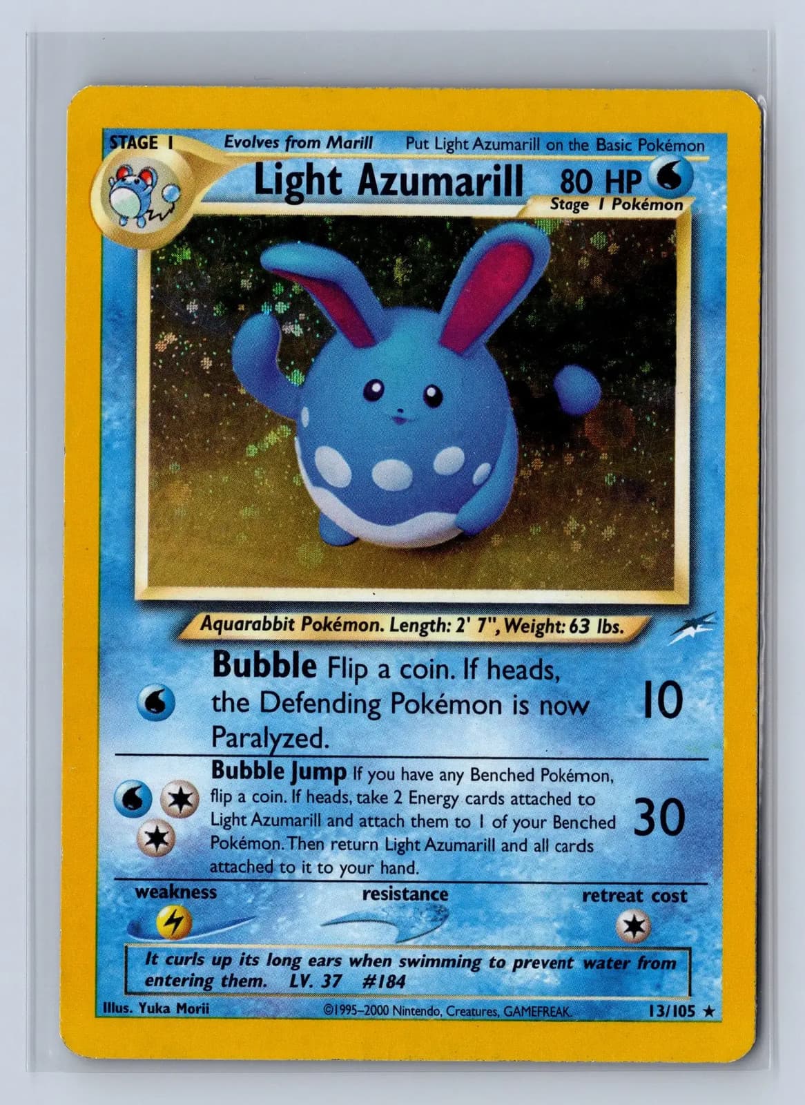 2002 Pokemon Neo Destiny Holo Light Azumarill #13/105 MP
