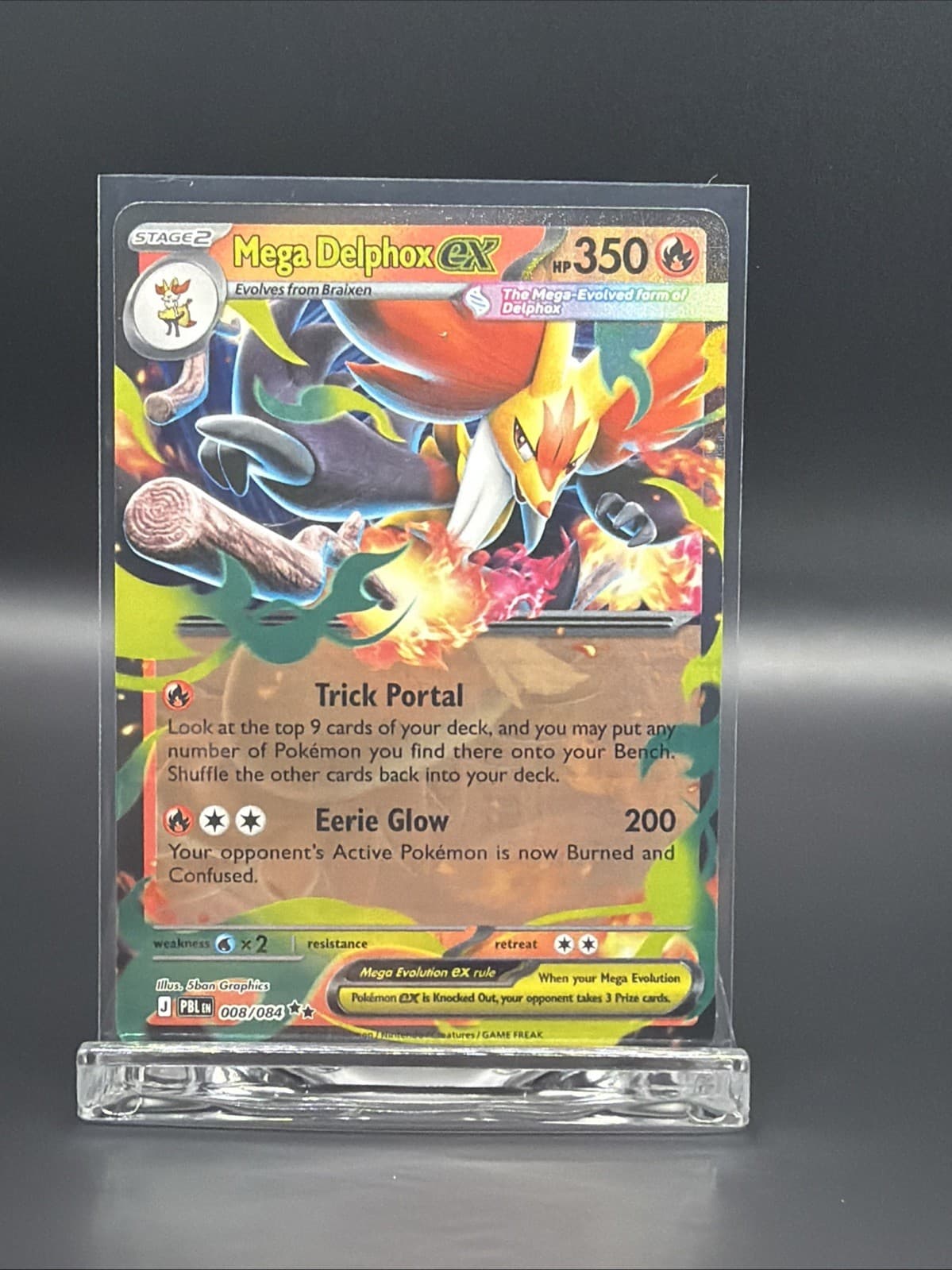 Mega Delphox ex 008/084 Double Rare Pokemon Pitch Black ME05 English 8