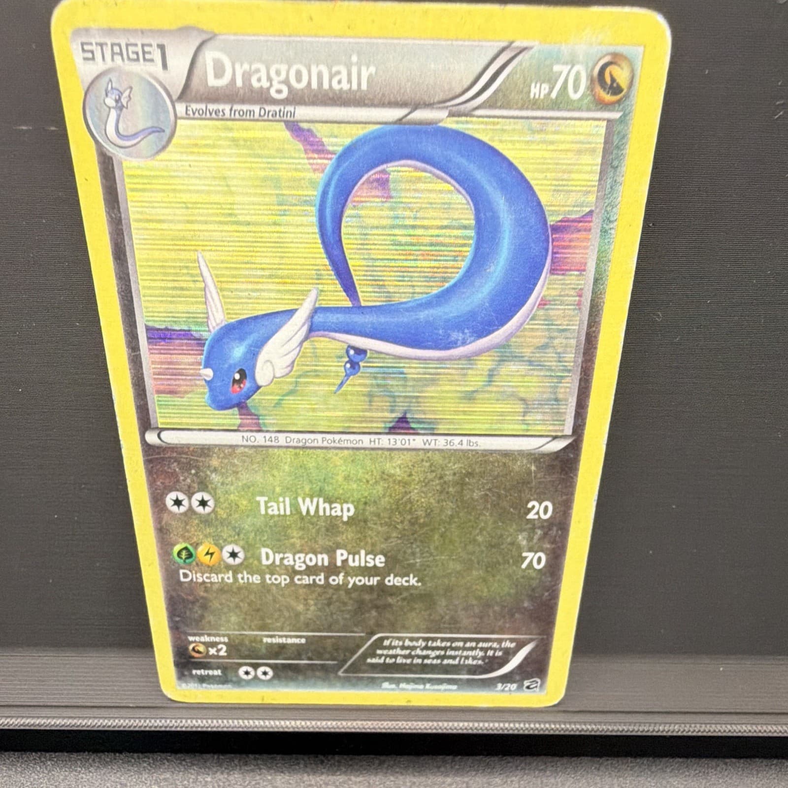 Pokemon TCG Dragonair 3/20 Dragon Vault Holo Rare English Stage 1 70 HP