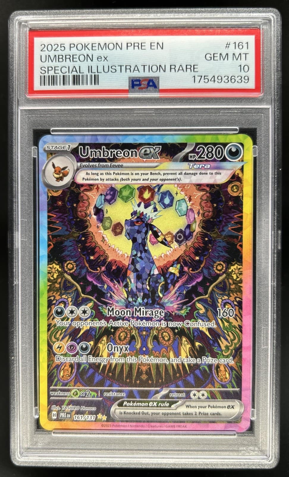 2025 Pokemon Prismatic Umbreon ex Special Illustration Rare #161/131 PSA 10