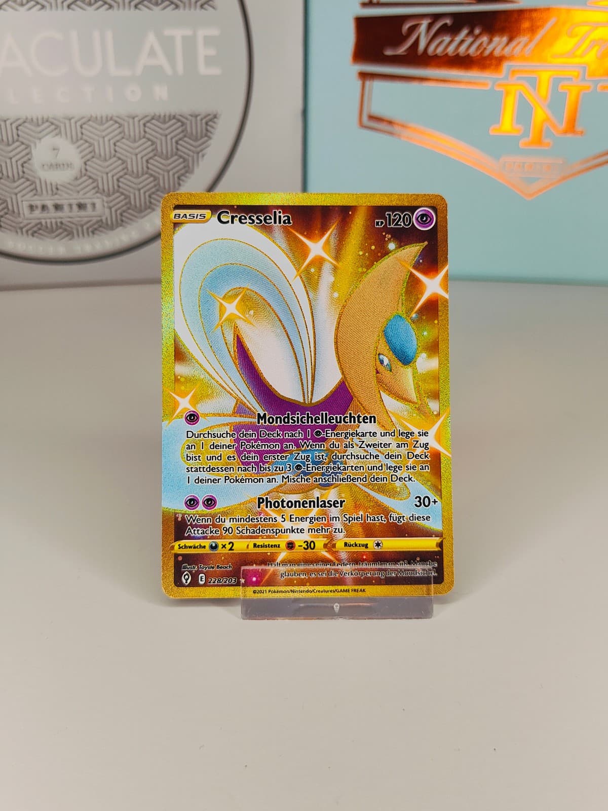 Pokémon Cresselia 228/203 Gold Secret Rare - Drachenwandel - Deutsch