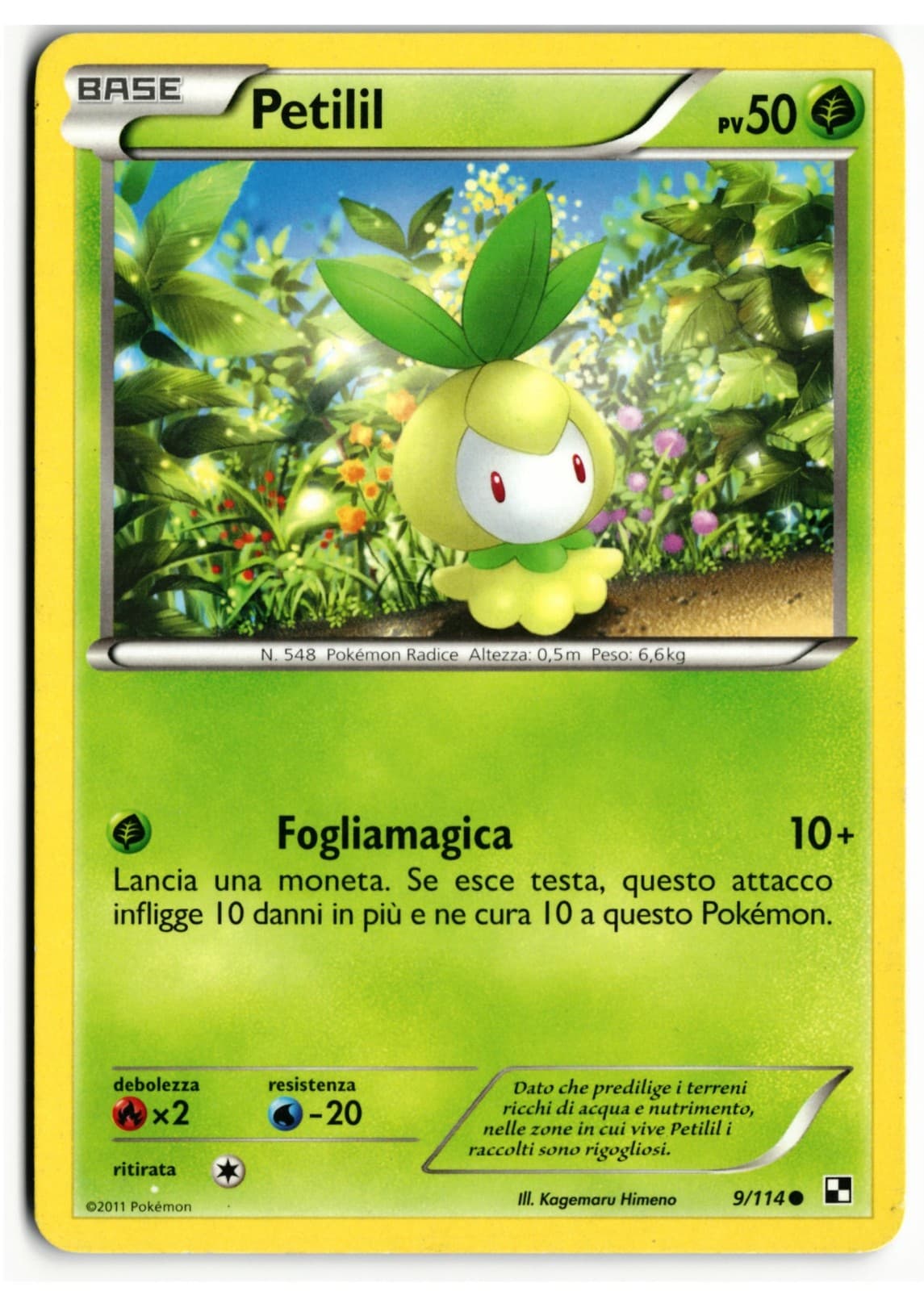 Pokémon Petilil 9/114 Nero e Bianco ITA LP Comune BLW Italiano 2011 Carta