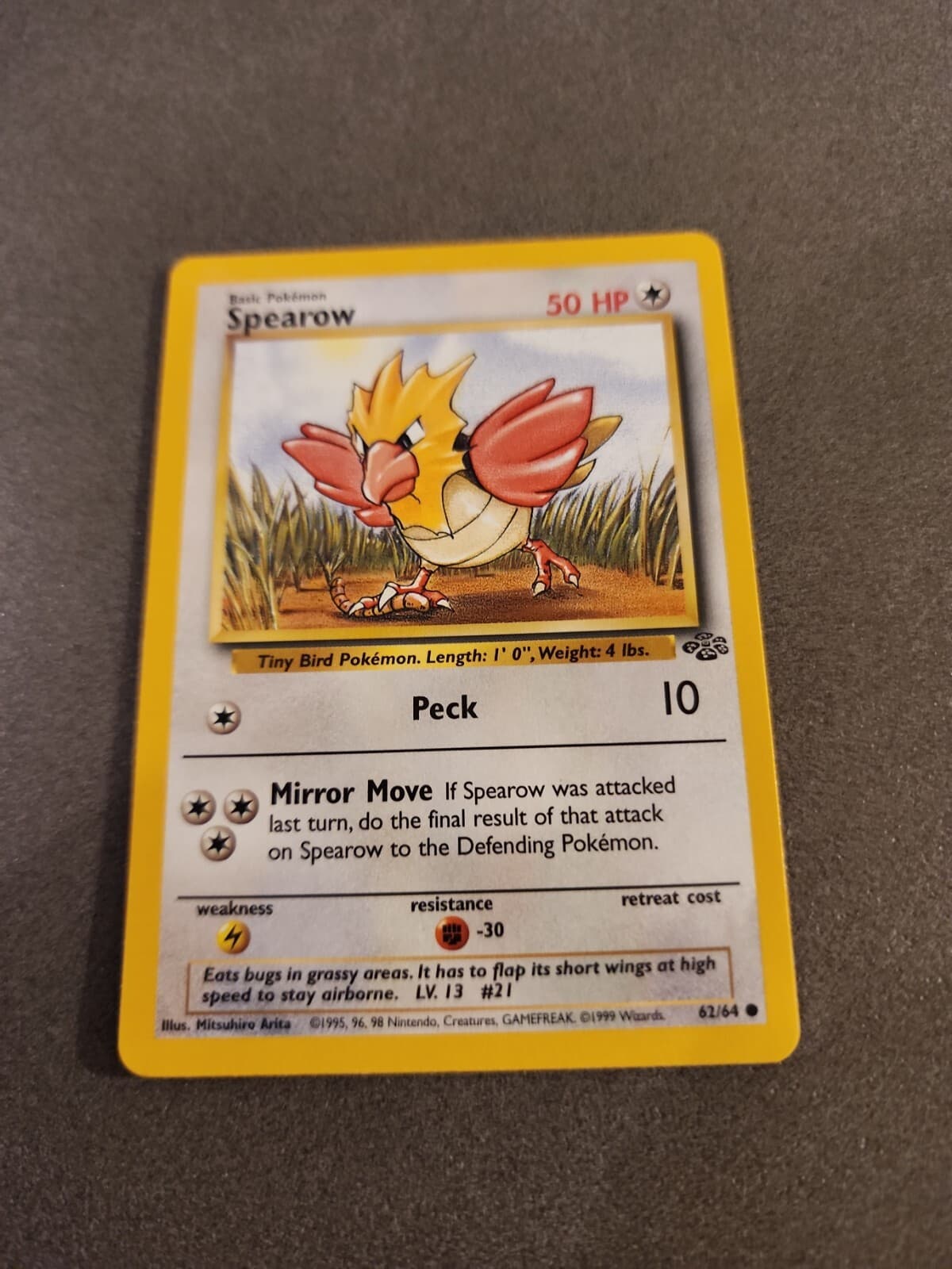 SPEAROW - Jungle Set - 62/64 - Common - Pokemon Card - Unlimited Edition - NM a4