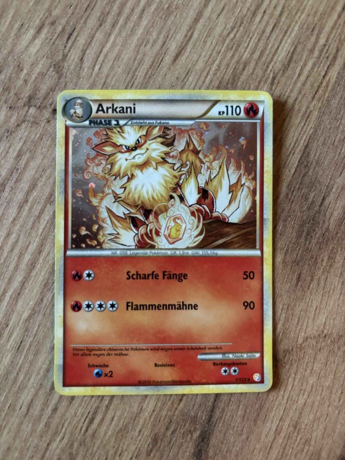 Pokémon TCG Arkani Phase 2 KP 110 Deutsch Karte 1/123 (2010)