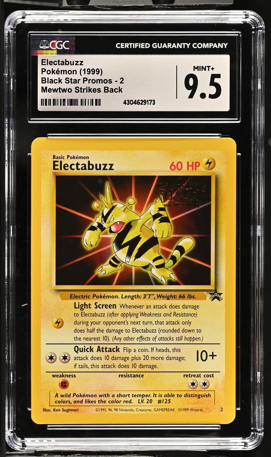 1999 Black Star Promos #2 Electabuzz CGC 9.5