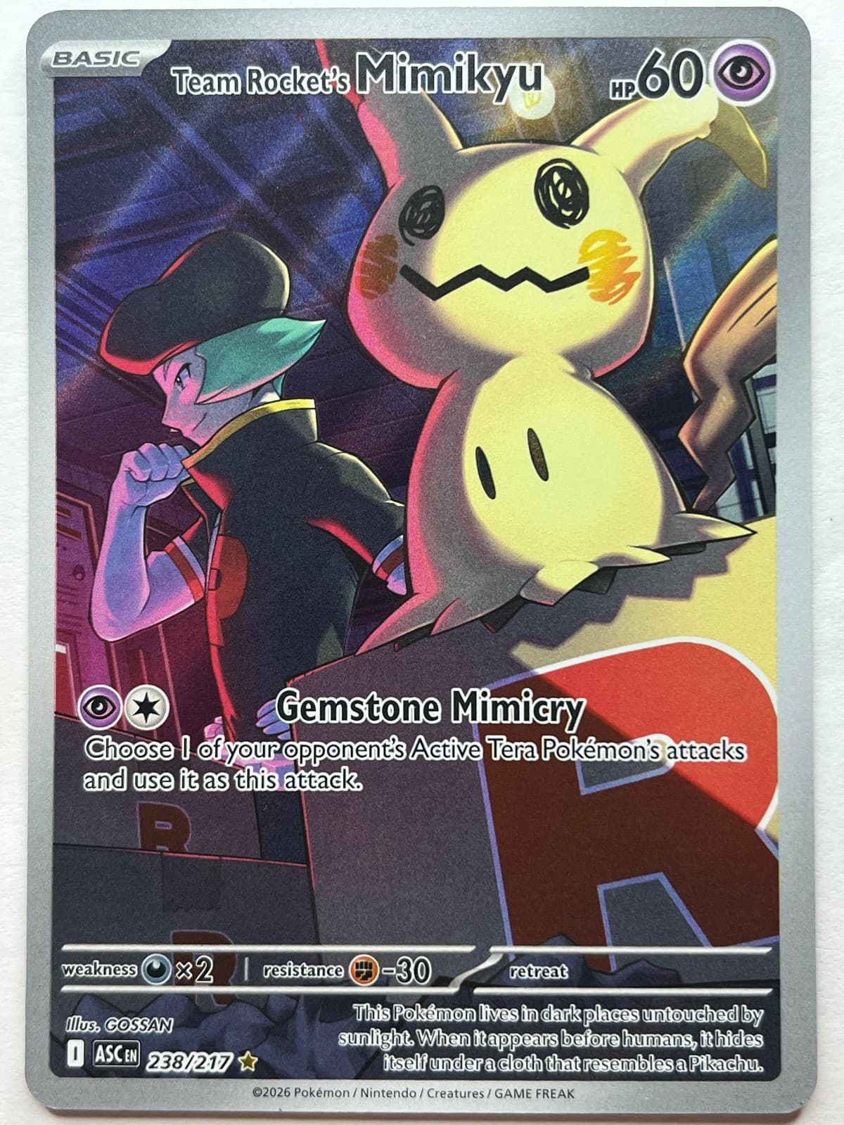 Team Rocket's Mimikyu Illustration Rare 238/217 - Ascended Heroes - Pokemon TCG
