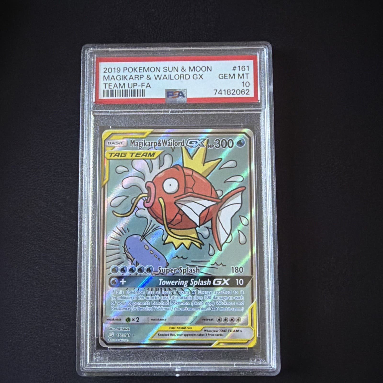 2019 Pokemon Team Up Sun & Moon #161 Magikarp & Wailord GX PSA 10 GEM MINT
