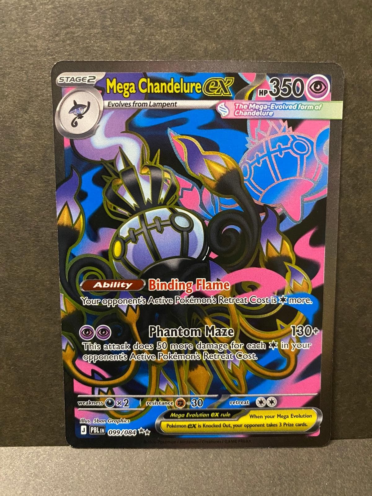 Mega Chandelure ex 099/084 Ultra Rare Pitch Black Pokemon Holo Near Mint