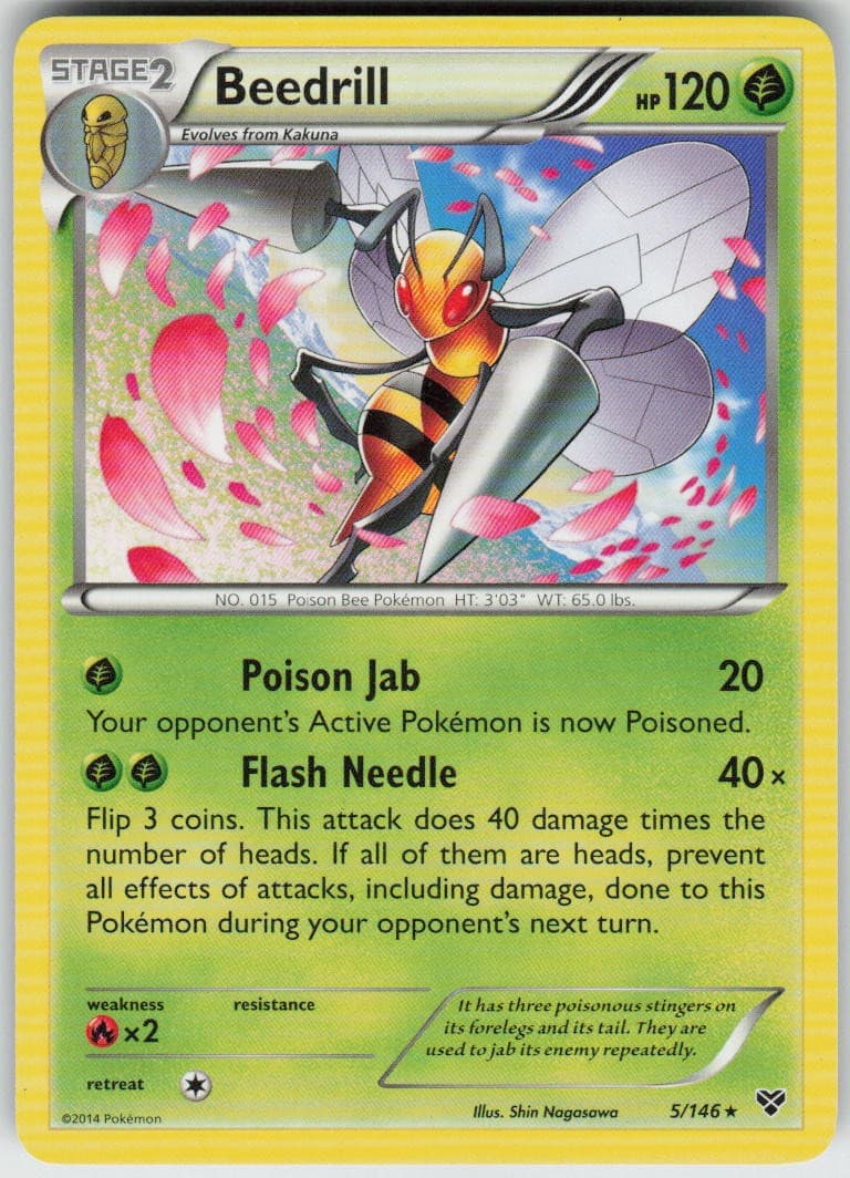 Beedrill 5/146 Rare XY Base Set Pokemon Near Mint