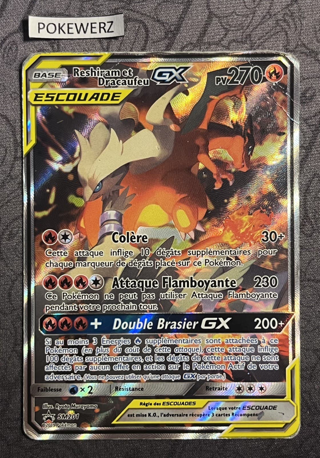 Carte Pokemon Reshiram Et Dracaufeu Gx Escouade Promo SM201 Français Vf FR
