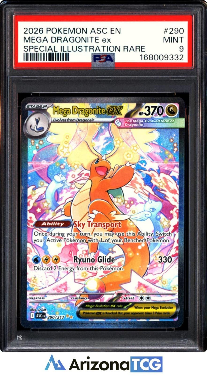 Pokemon 2026 Mega Dragonite ex 290/217 SIR Ascended Heroes PSA 9