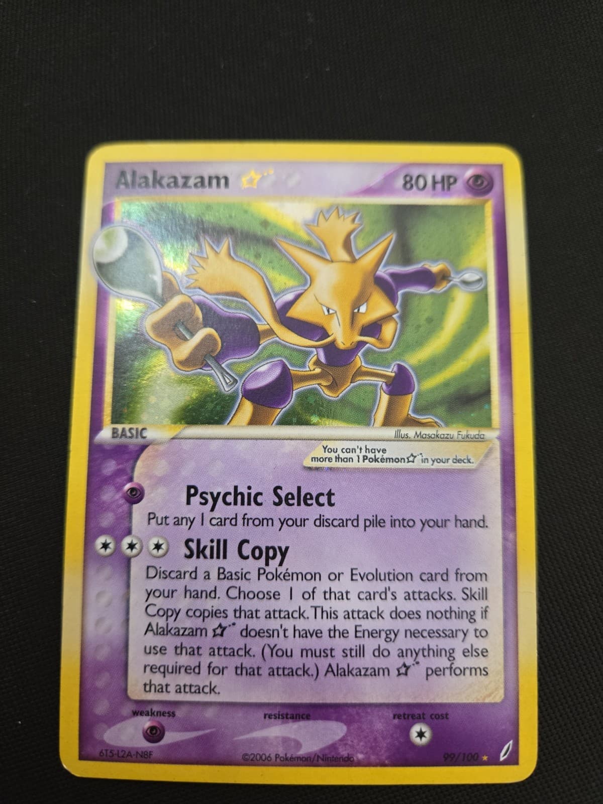 Alakazam Star 99/100 EX Crystal Guardians Holo - MK(has Pen Mark)